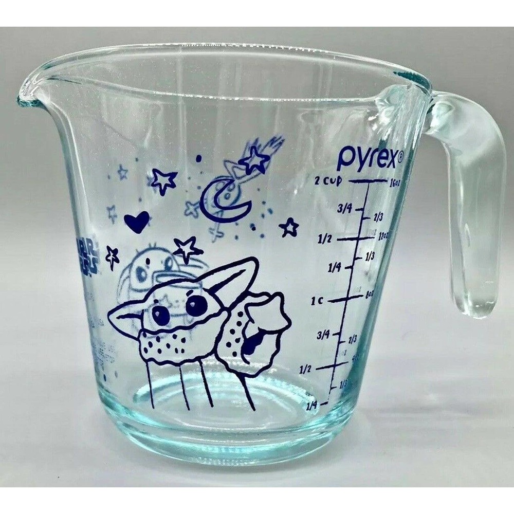 Pyrex Star Wars The Mandalorian Glass Measuring Cup Size 2 Cup Clear Blue New